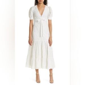Alice + Olivia Stori White Cotton Sundress 6 NWT